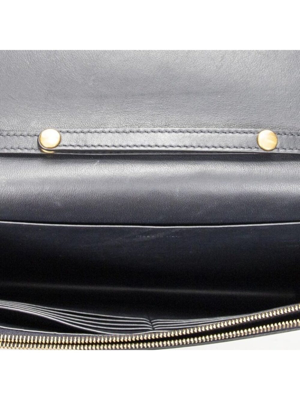 Celine Frame Evening Chain Clutch Navy Red Calfskin Leather - Picture 9 of 10